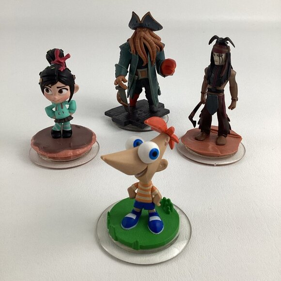 Disney Infinity Veideo Game Character Figures Lot Vanellope Davy Jones Tonto Toy